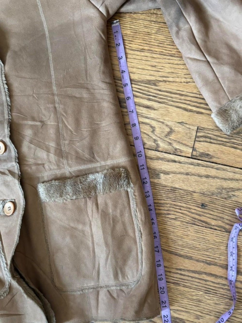 Vintage Y2K Faux Suede Sherpa Coat 🧸 - Picture 7 of 7